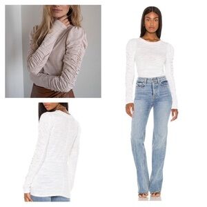 Free People Natasha Long Sleeve Tee Size Medium Alabaster White We The Free